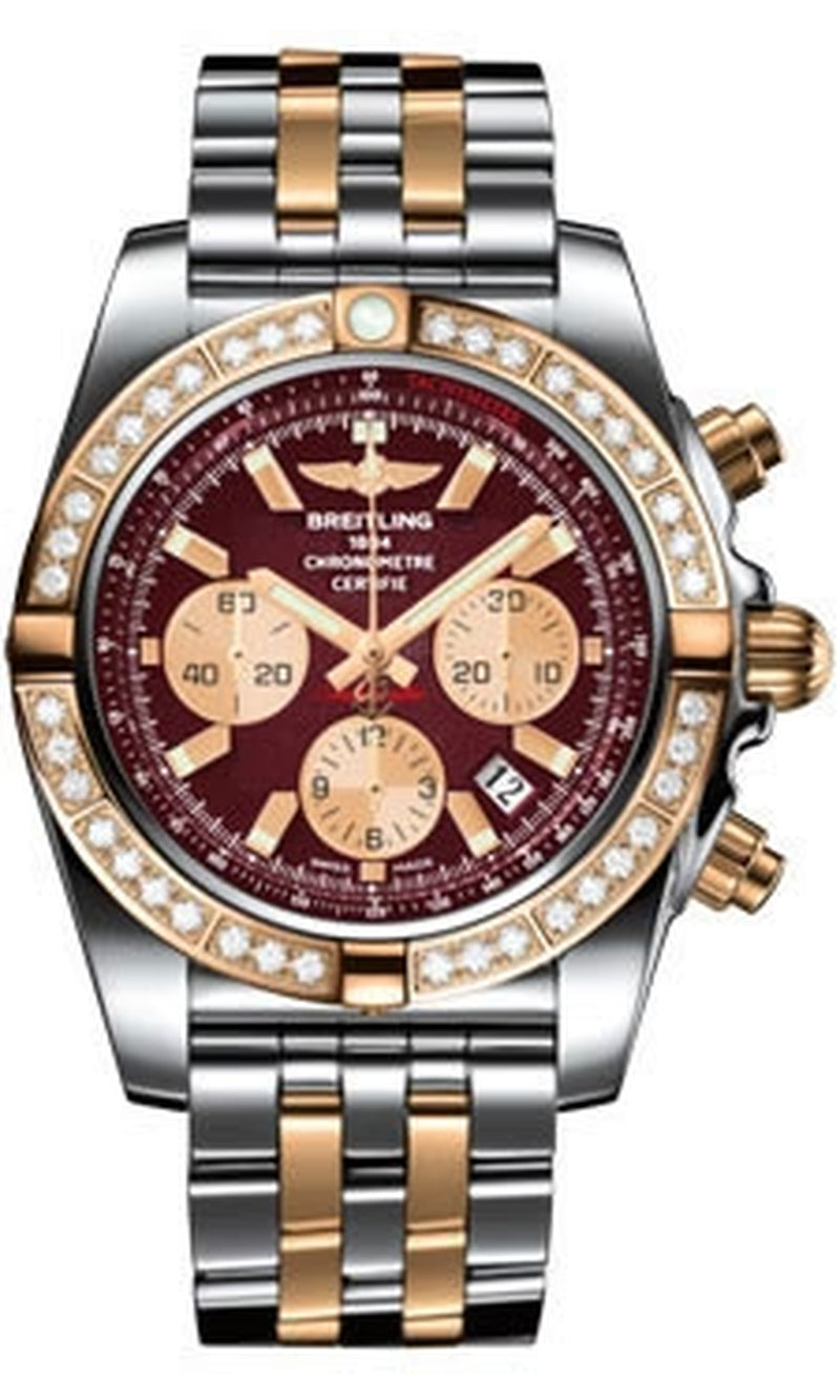 '- Chronomat 44 Steel and Rose Gold 40 Diamond Bezel - Two-Tone Pilot Bracelet