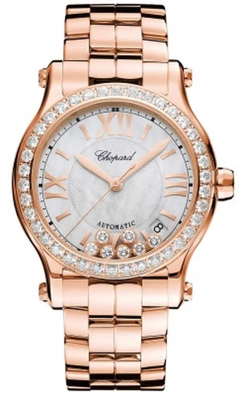 '- Happy Sport Automatic - round Medium 36Mm - Rose Gold