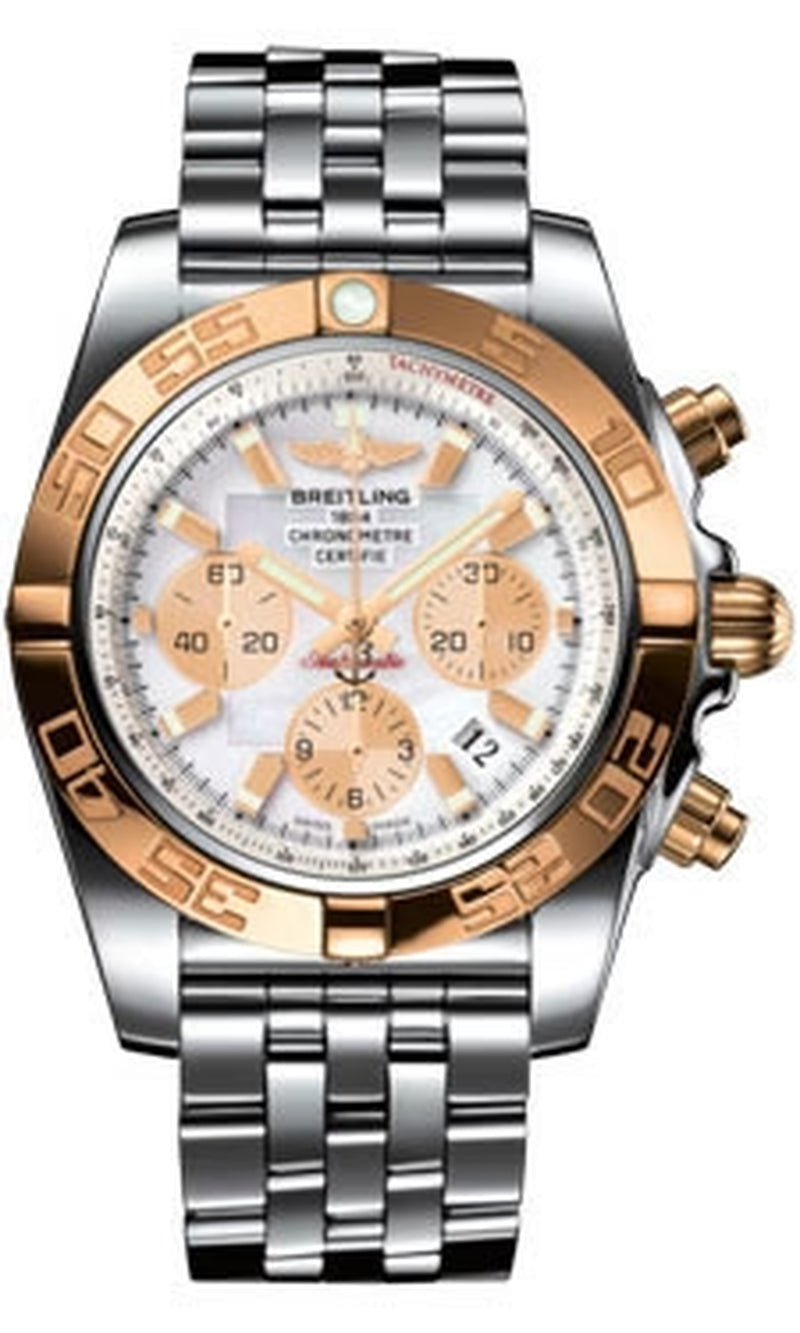 '- Chronomat 44 Steel and Rose Gold Polished Bezel - Pilot Steel Bracelet