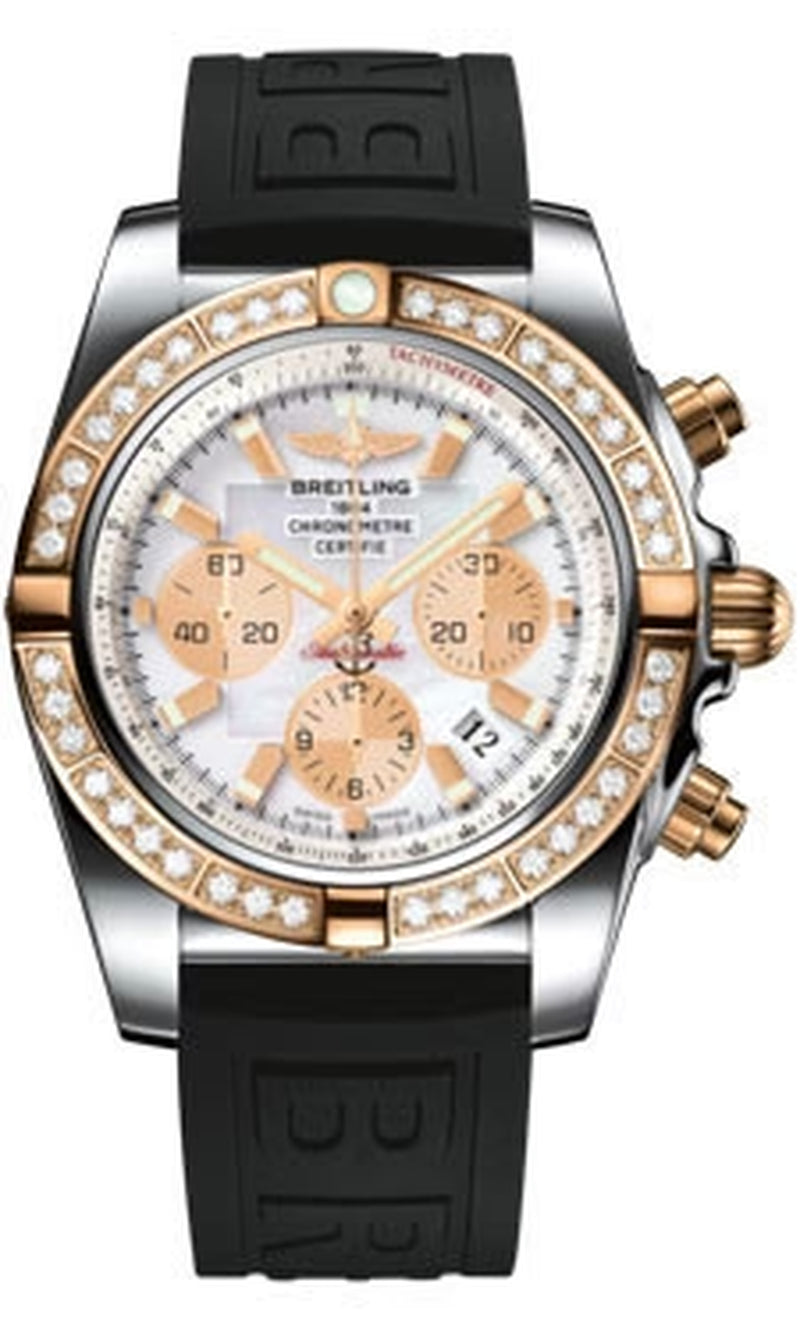 '- Chronomat 44 Steel and Rose Gold 40 Diamond Bezel - Diver Pro III Strap