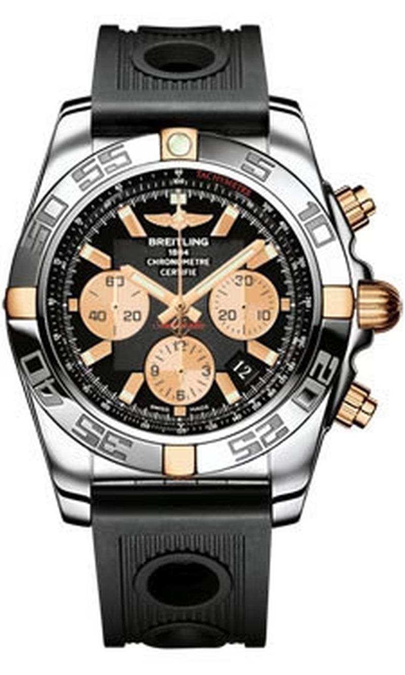 '- Chronomat 44 Steel and Rose Gold Polished Bezel - Ocean Racer Strap