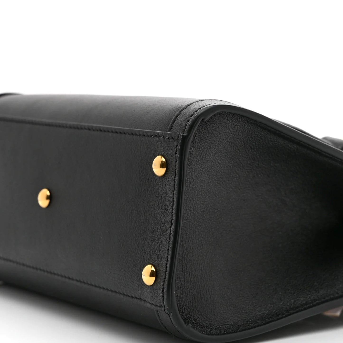 Wonka Grain Calfskin Mini Diana Tote Bag Black Yellow Fluo