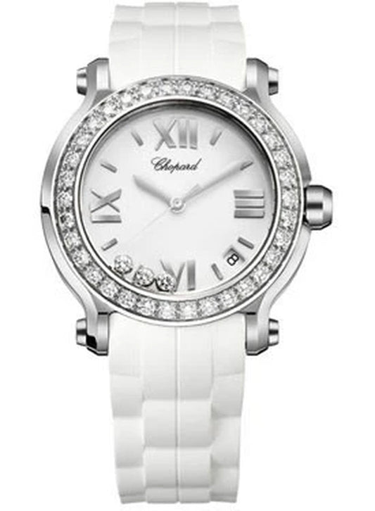 '- Happy Sport - round Medium - Stainless Steel - Rubber Strap