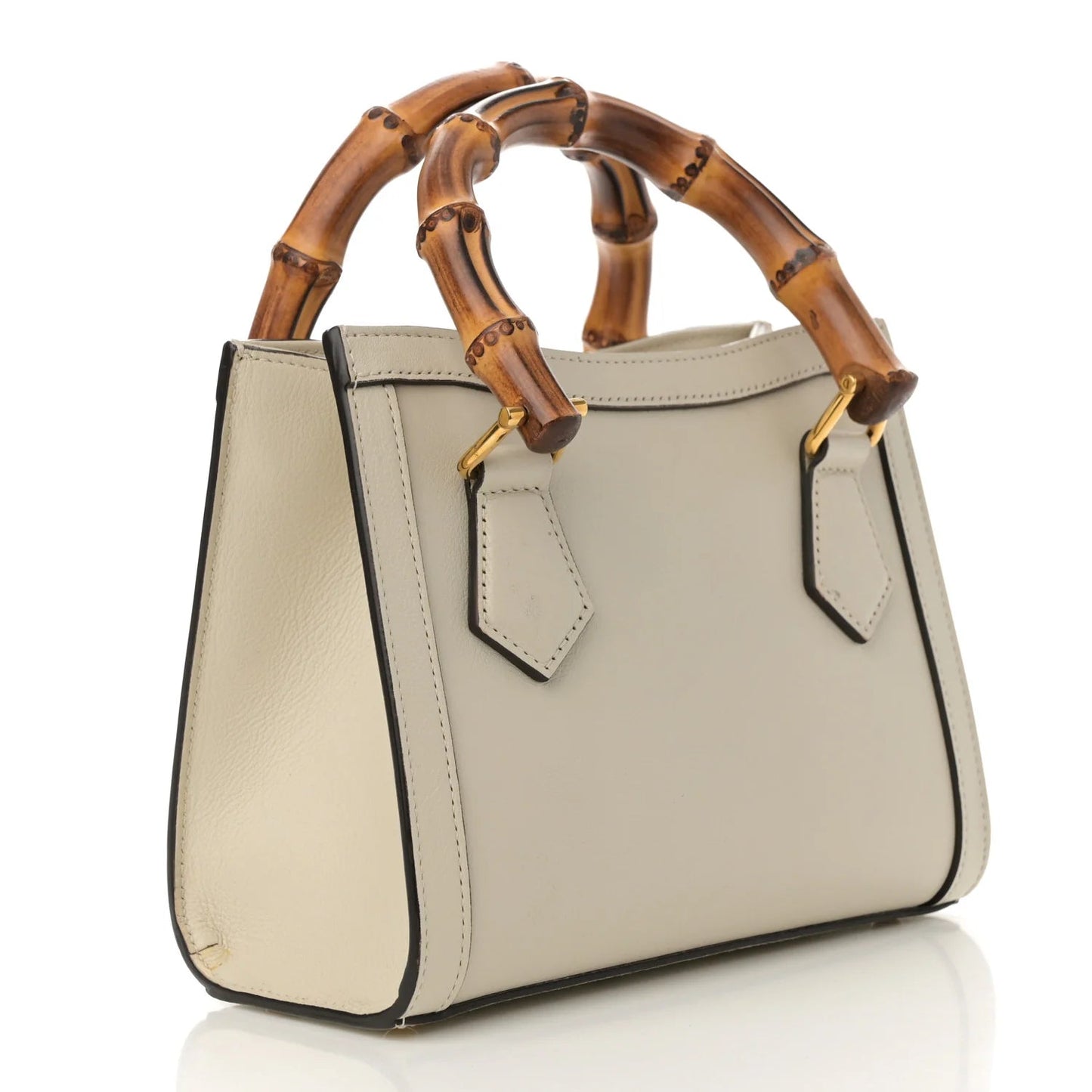 Wonka Grain Calfskin Mini Diana Tote Bag Mystic White