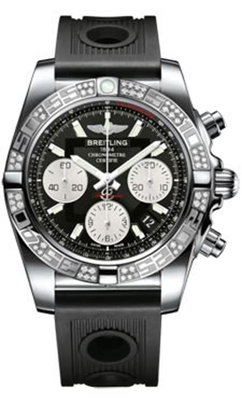 '- Chronomat 41 Steel Diamond Bezel - Ocean Racer Strap