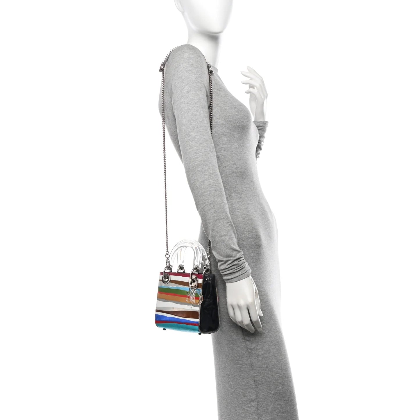 X WANG GUANGLE Technical Fabric Acrylic PVC Mini Lady Dior Multicolor