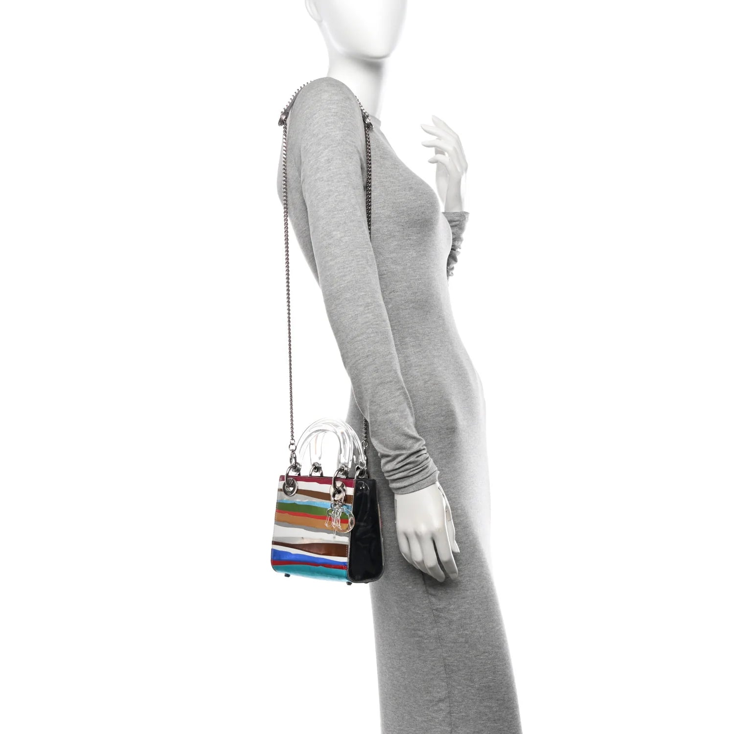 X WANG GUANGLE Technical Fabric Acrylic PVC Mini Lady Dior Multicolor