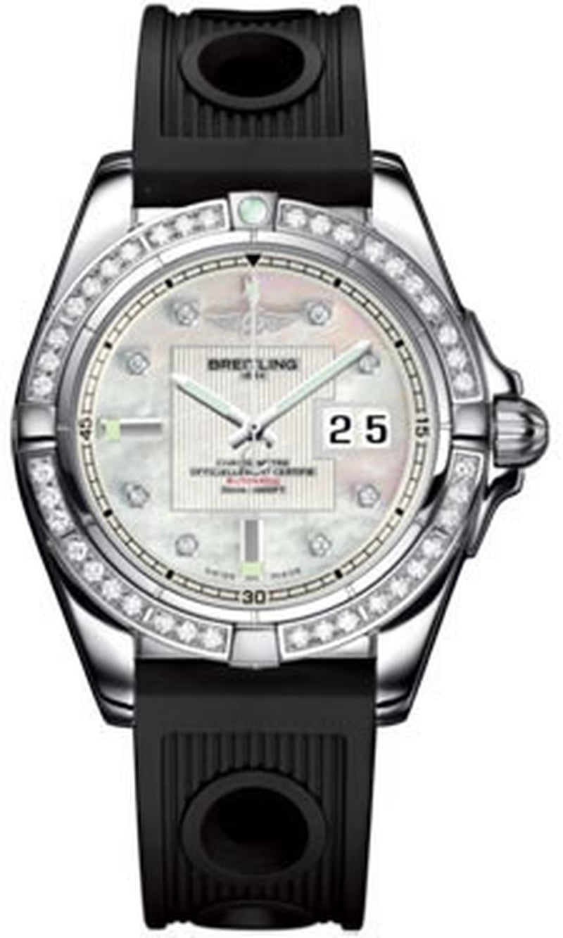 '- Galactic 41 Stainless Steel - Diamond Bezel - Ocean Racer Strap