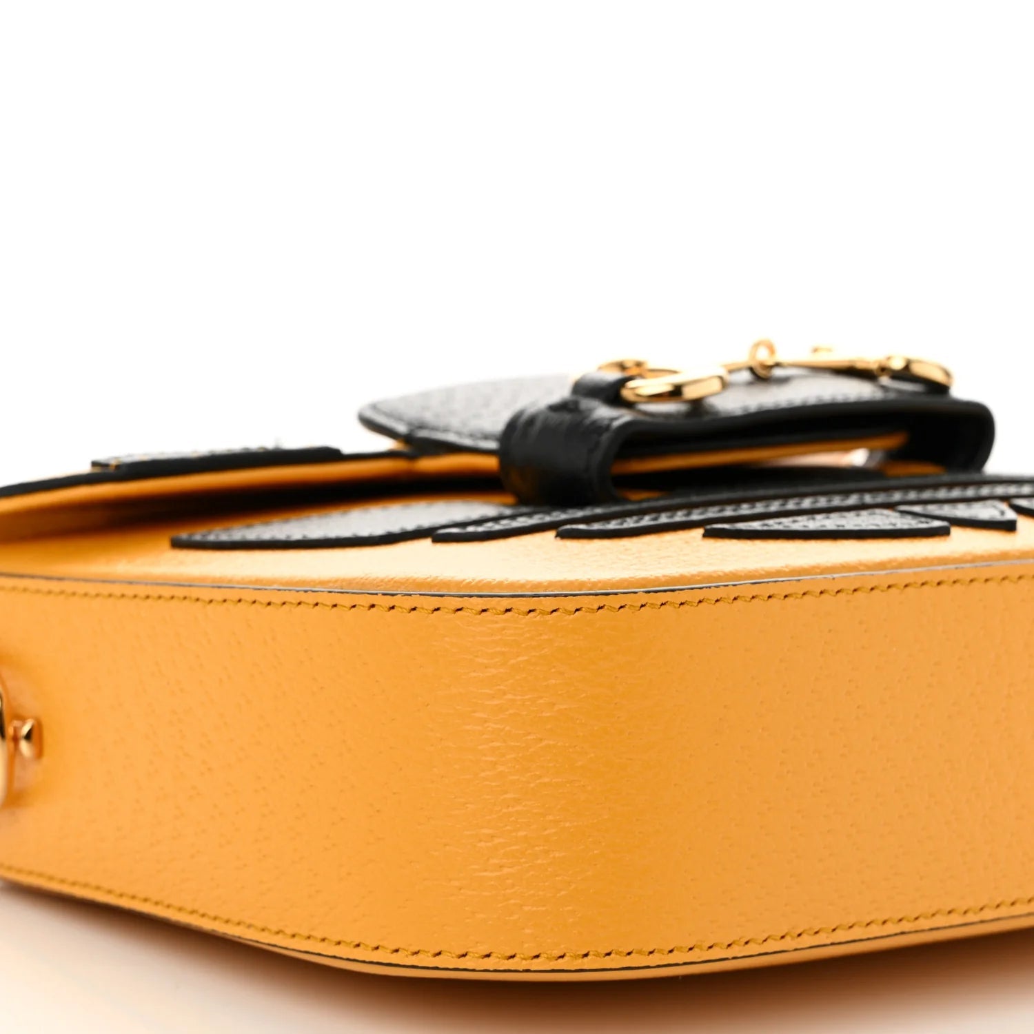 X adidas Textured Dollar Calfskin Web Trefoil Mini Horsebit 1955 Shoulder Bag Crop Black