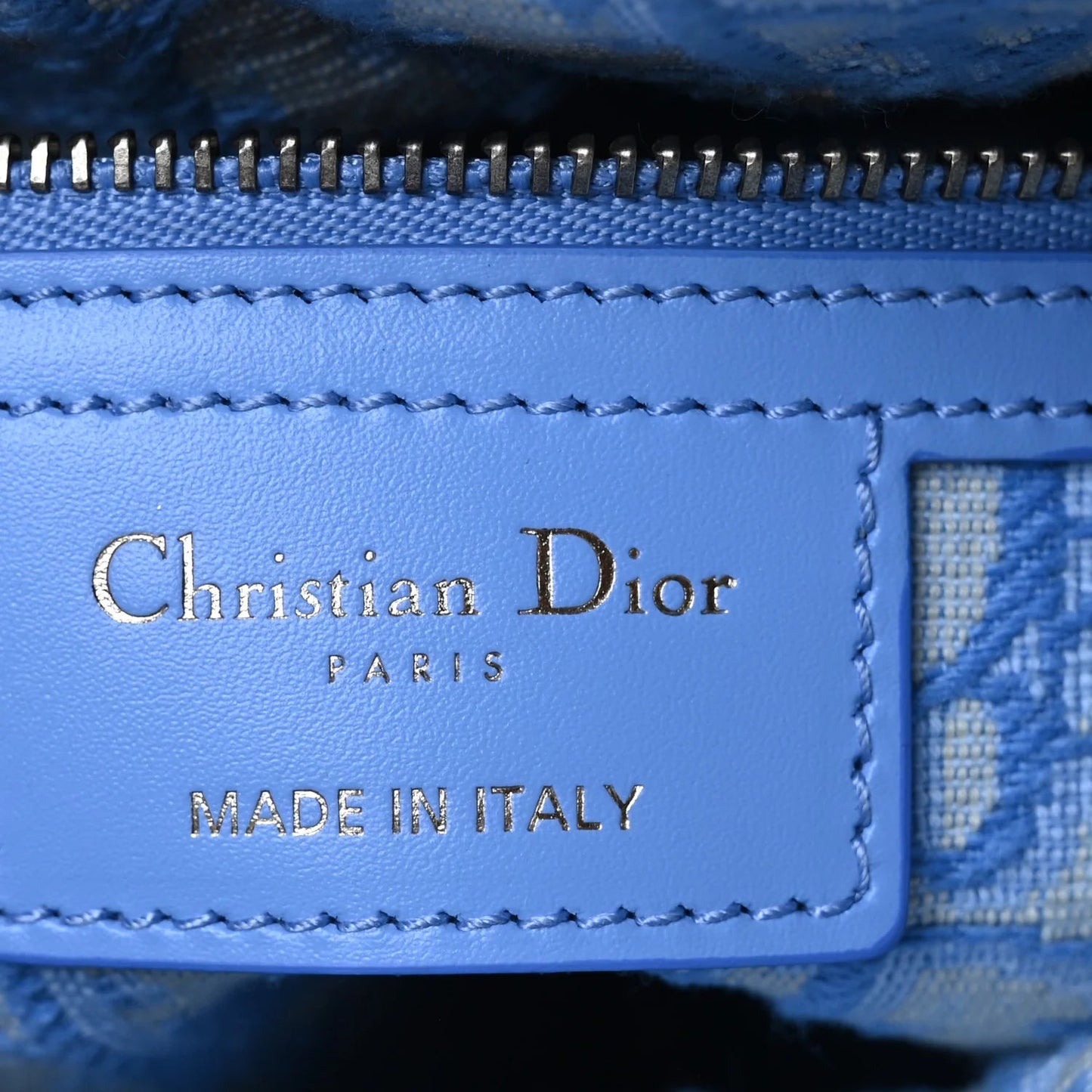 Wicker Oblique Medium Lady Dior Bag Cornflower Blue