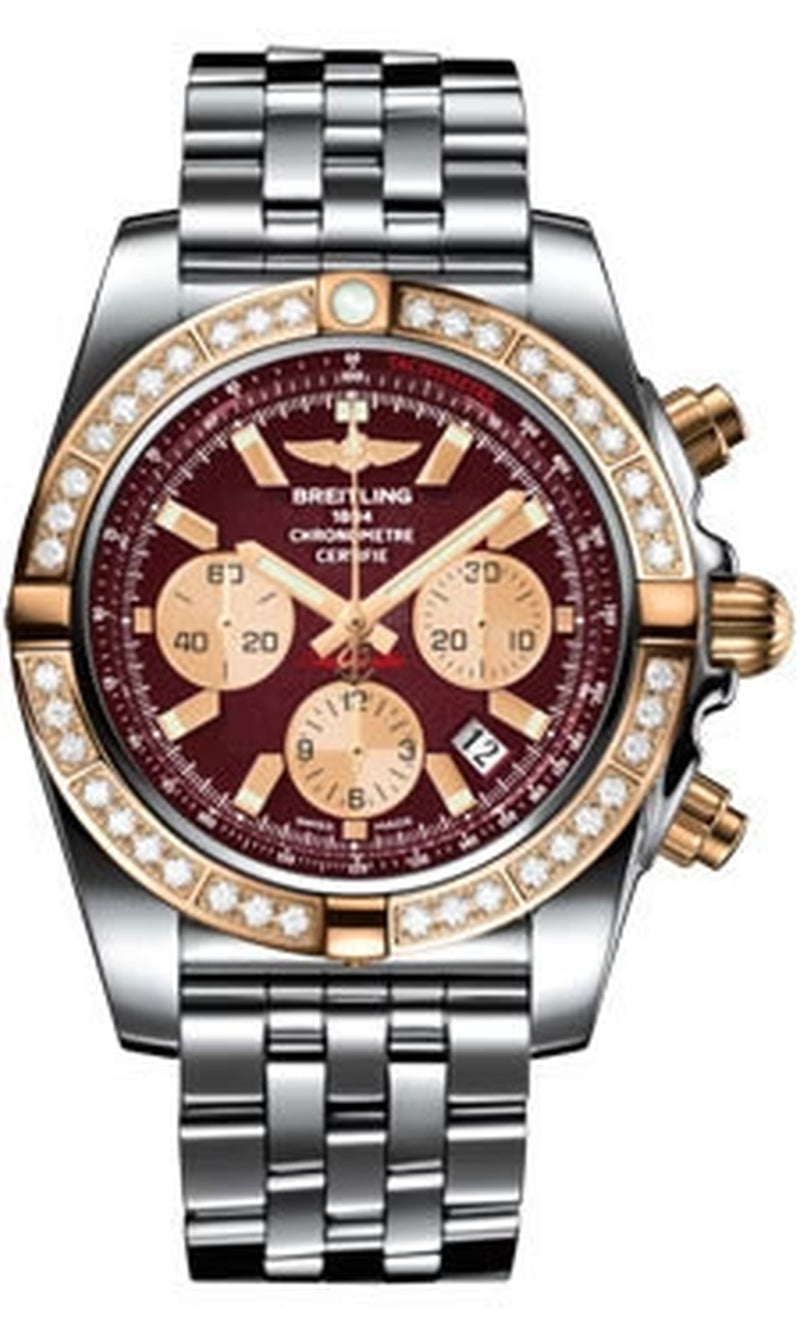 '- Chronomat 44 Steel and Rose Gold 40 Diamond Bezel - Steel Pilot Bracelet