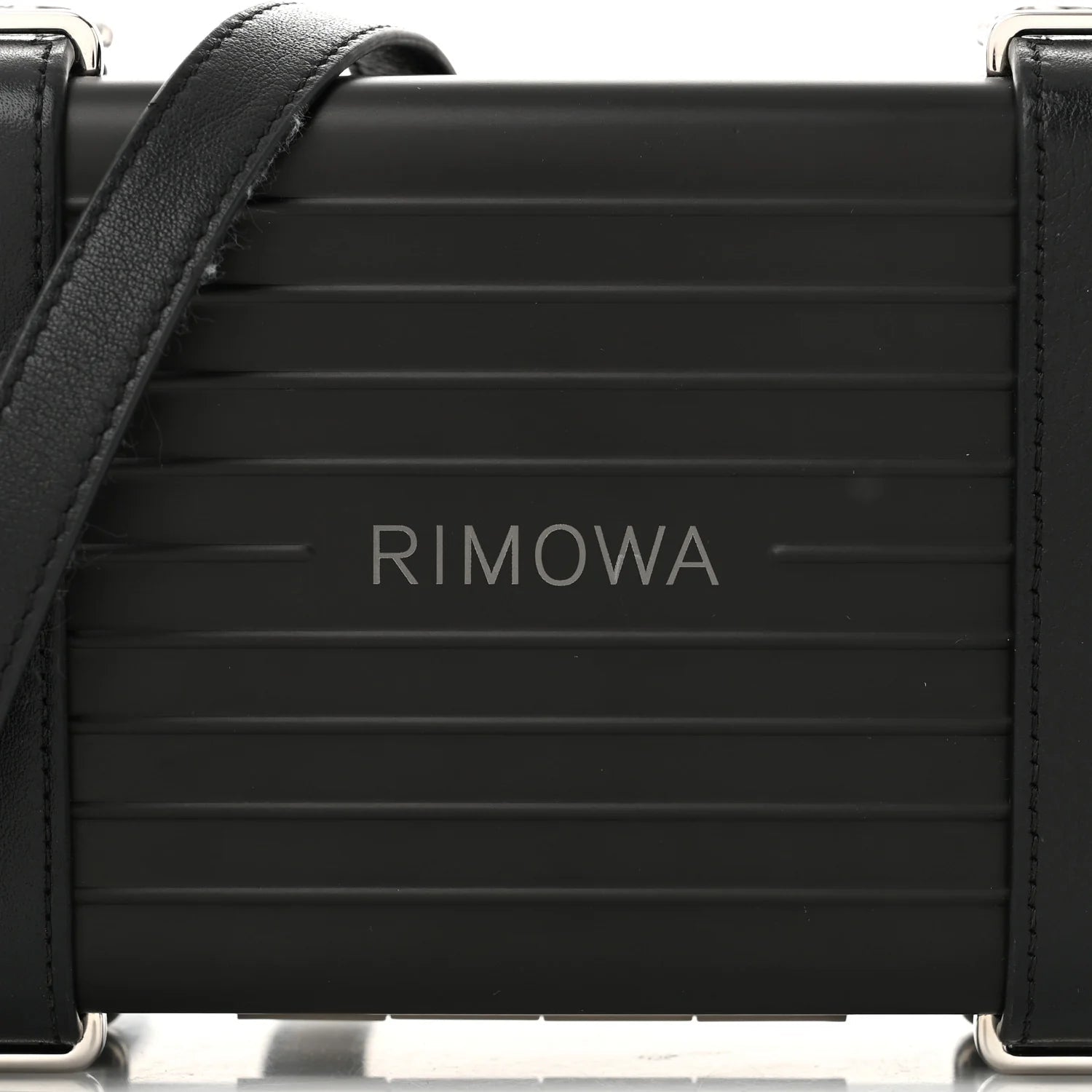 X RIMOWA Aluminum Personal Clutch on Strap Black