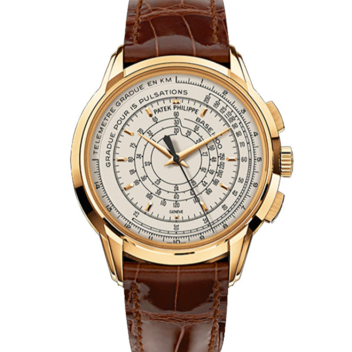 Patek Philippe Complications 40mm Silver Opaline Dial Yellow Gold 5975J-001
