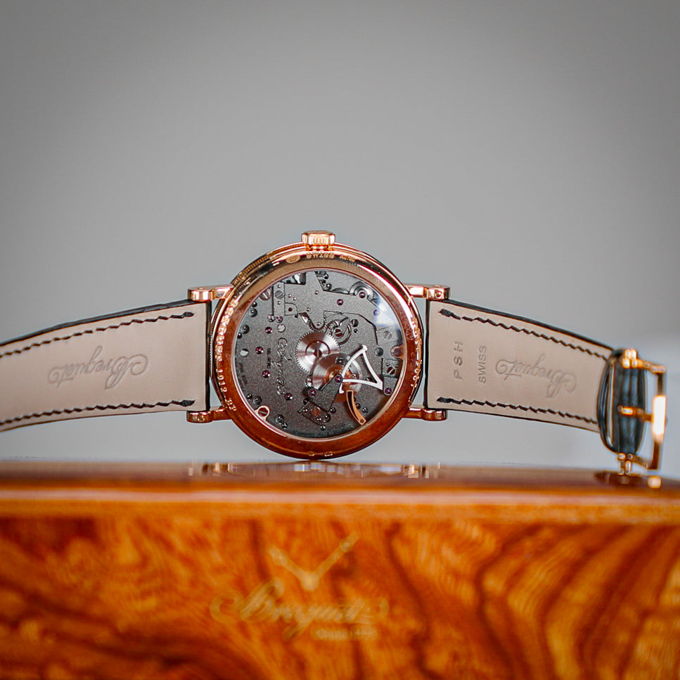 Breguet Tradition 40 mm Black Dial 18k Rose Gold Black Leather Strap 7057BR/G9/9W6