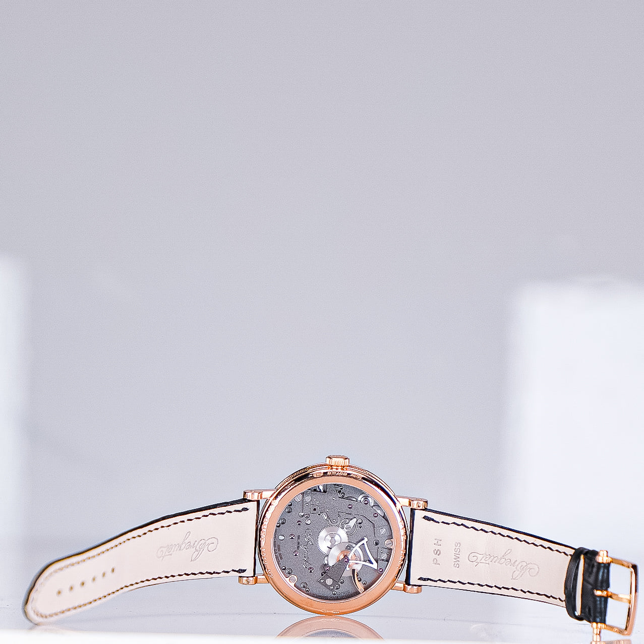 Breguet Tradition 40 mm Black Dial 18k Rose Gold Black Leather Strap 7057BR/G9/9W6