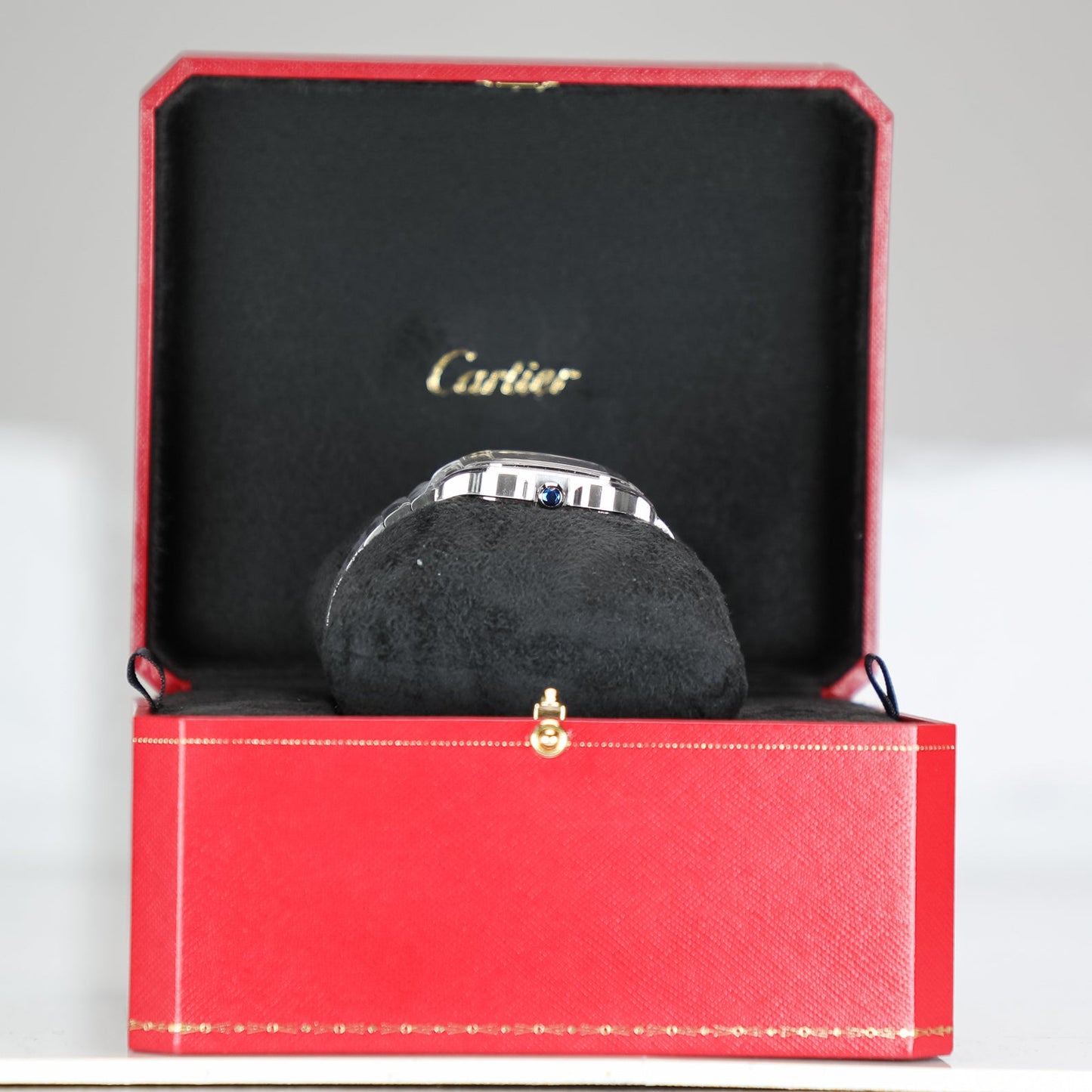 Cartier Santos 41.9 mm x 35.1 mm Medium Steel Silver Dial Bracelet WSSA0029