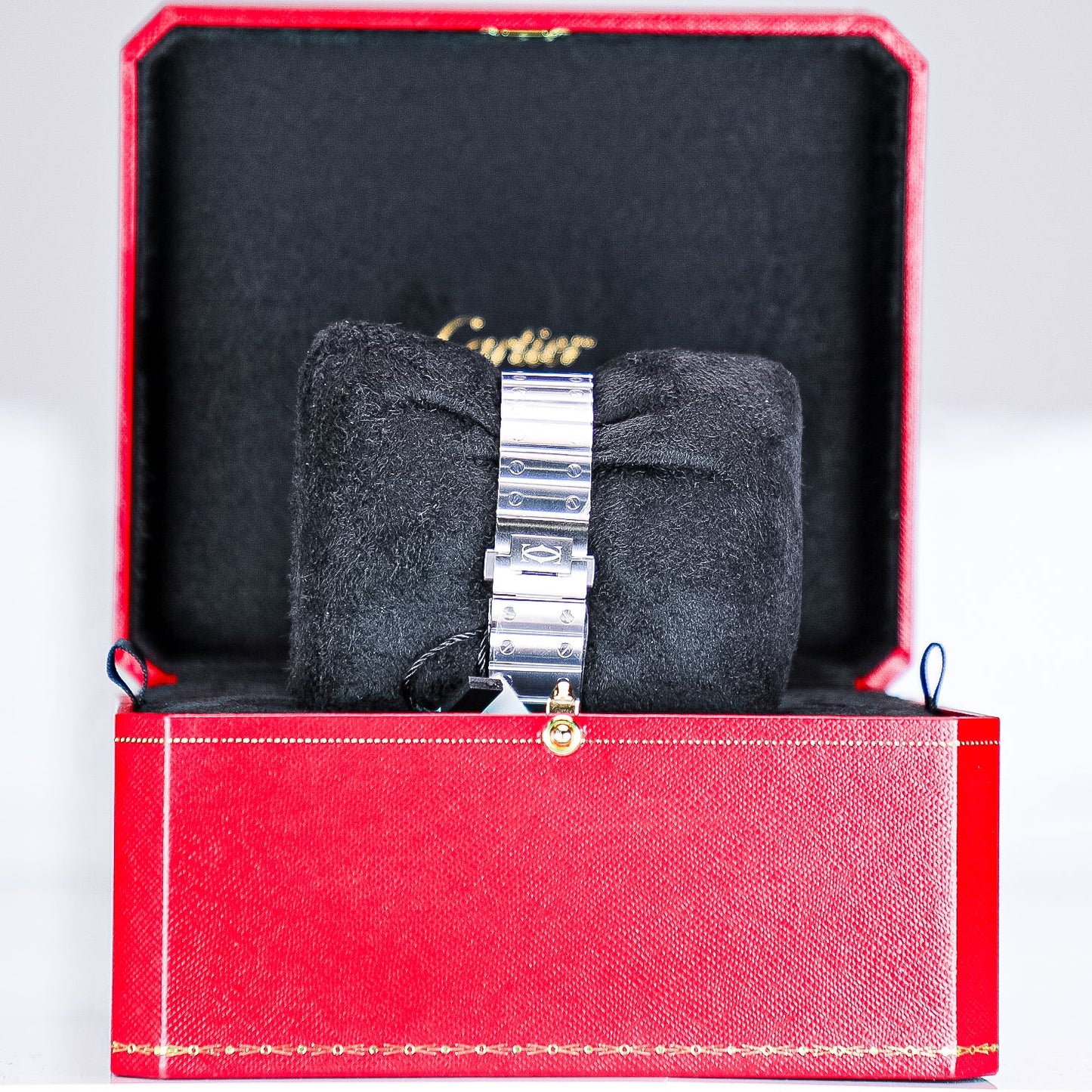 Cartier Santos 41.9 mm x 35.1 mm Medium Steel Silver Dial Bracelet WSSA0029