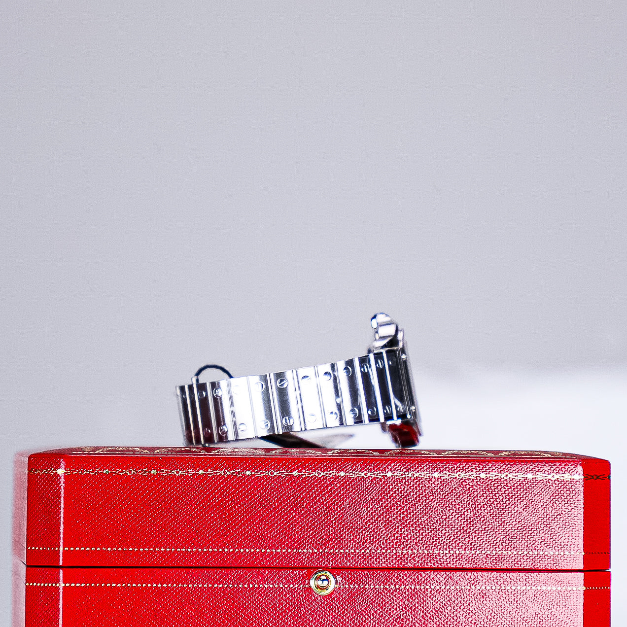 Cartier Santos 41.9 mm x 35.1 mm Medium Steel Silver Dial Bracelet WSSA0029