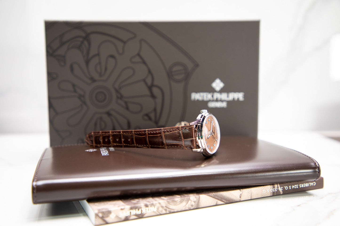 Patek Philippe Grand Complications 40 mm Salmon Dial White Gold   Leather Strap 5320G-011