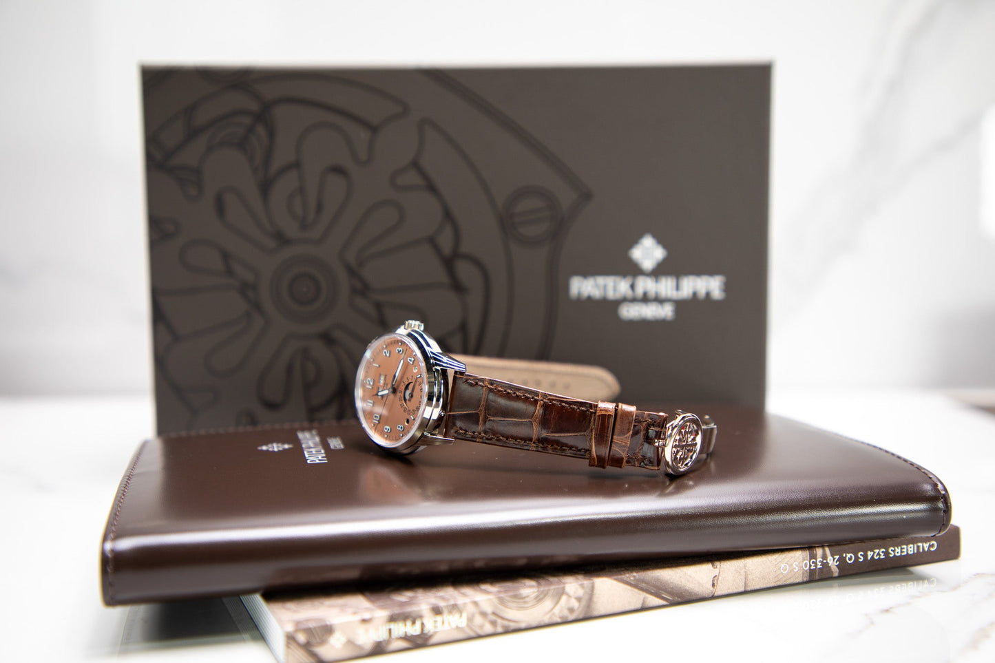 Patek Philippe Grand Complications 40 mm Salmon Dial White Gold   Leather Strap 5320G-011