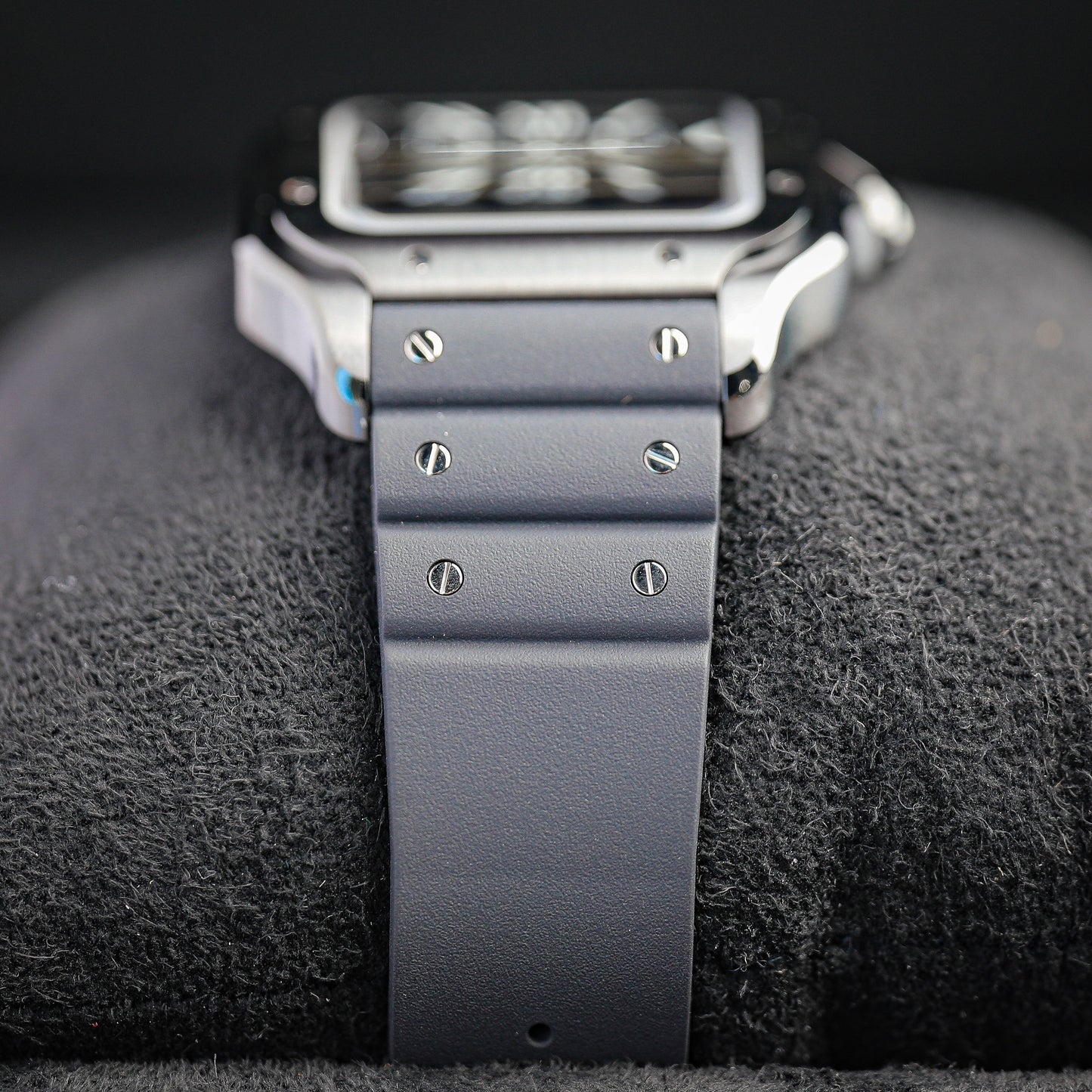 Cartier Santos 47.5 mm x 39.8 mm Large Steel Black Dial Bracelet WSSA0039