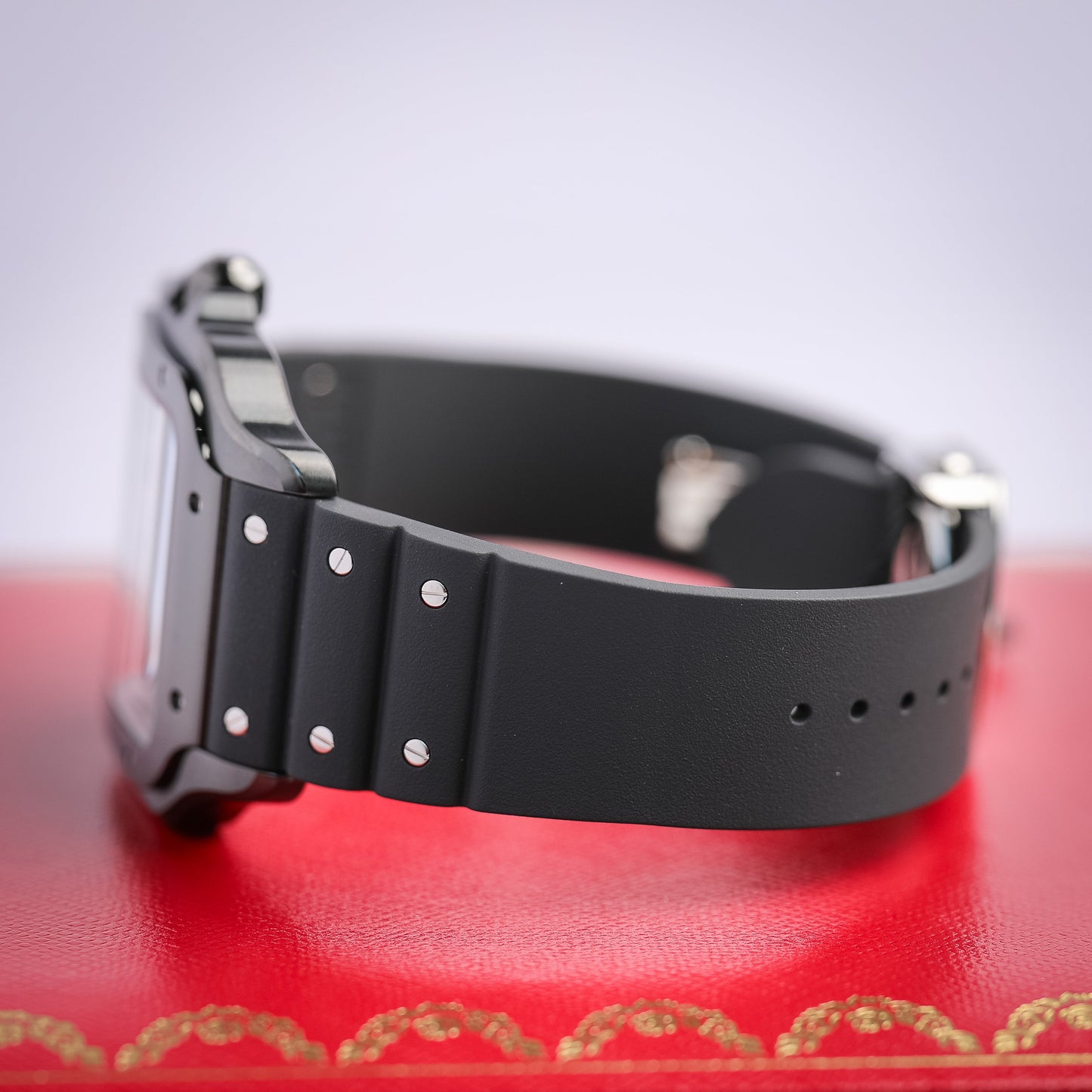 Cartier Santos 47.5 mm x 39.8 mm Large Steel Black Dial Bracelet WSSA0039