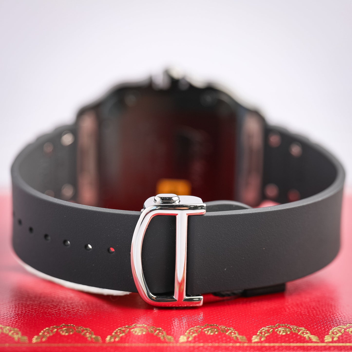 Cartier Santos 47.5 mm x 39.8 mm Large Steel Black Dial Bracelet WSSA0039