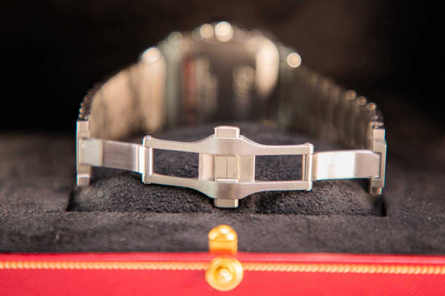 Cartier Santos 41.9 mm x 35.1 mm Medium Steel Silver Dial Bracelet WSSA0029