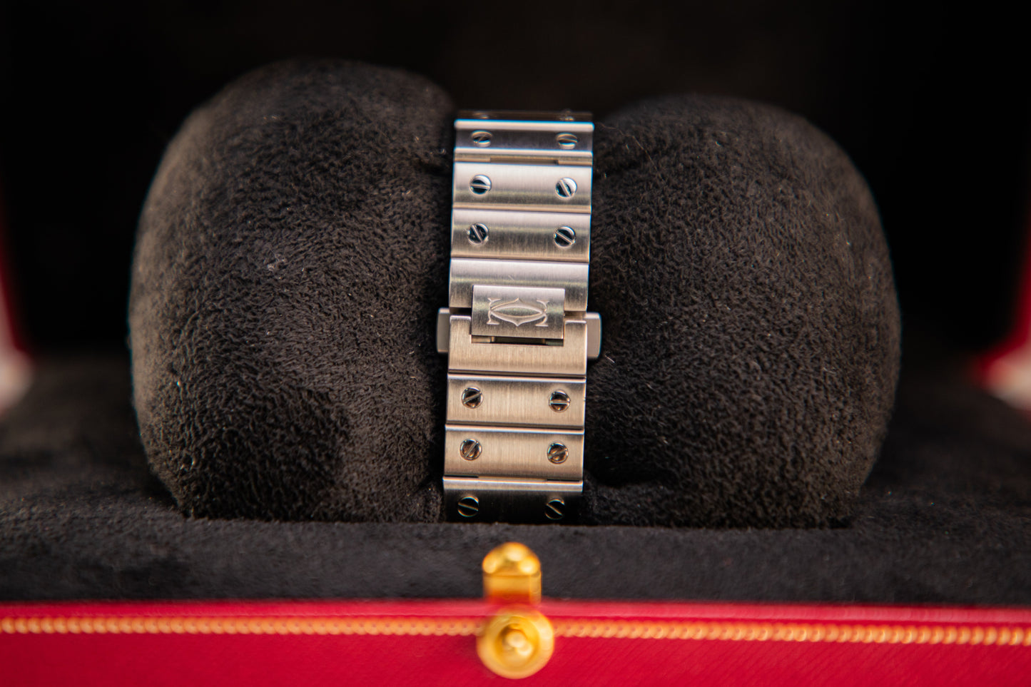 Cartier Santos 41.9 mm x 35.1 mm Medium Steel Silver Dial Bracelet WSSA0029