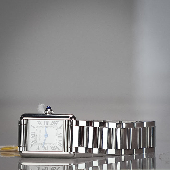 Cartier Tank Must 29.5 mm x 22.0 mm Silver Dial Steel Bracelet WSTA0107