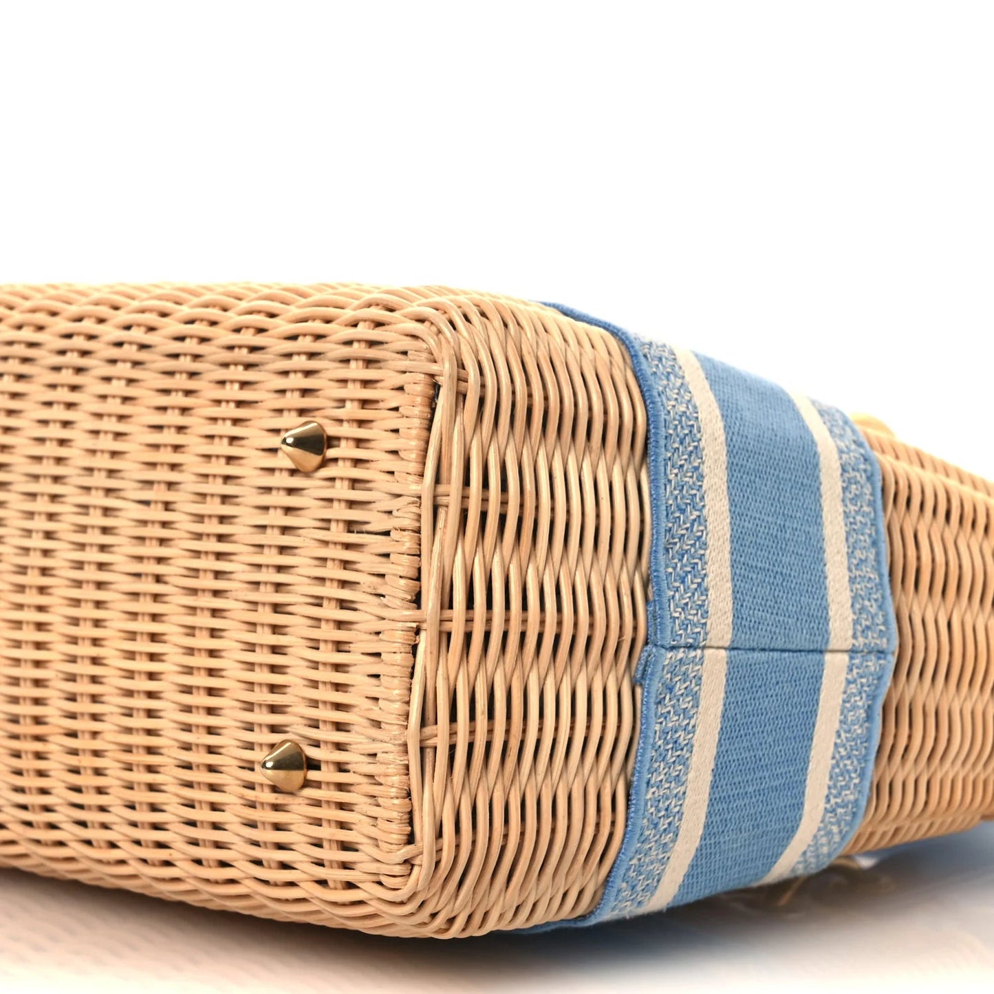 Wicker Oblique Medium Lady Dior Bag Cornflower Blue