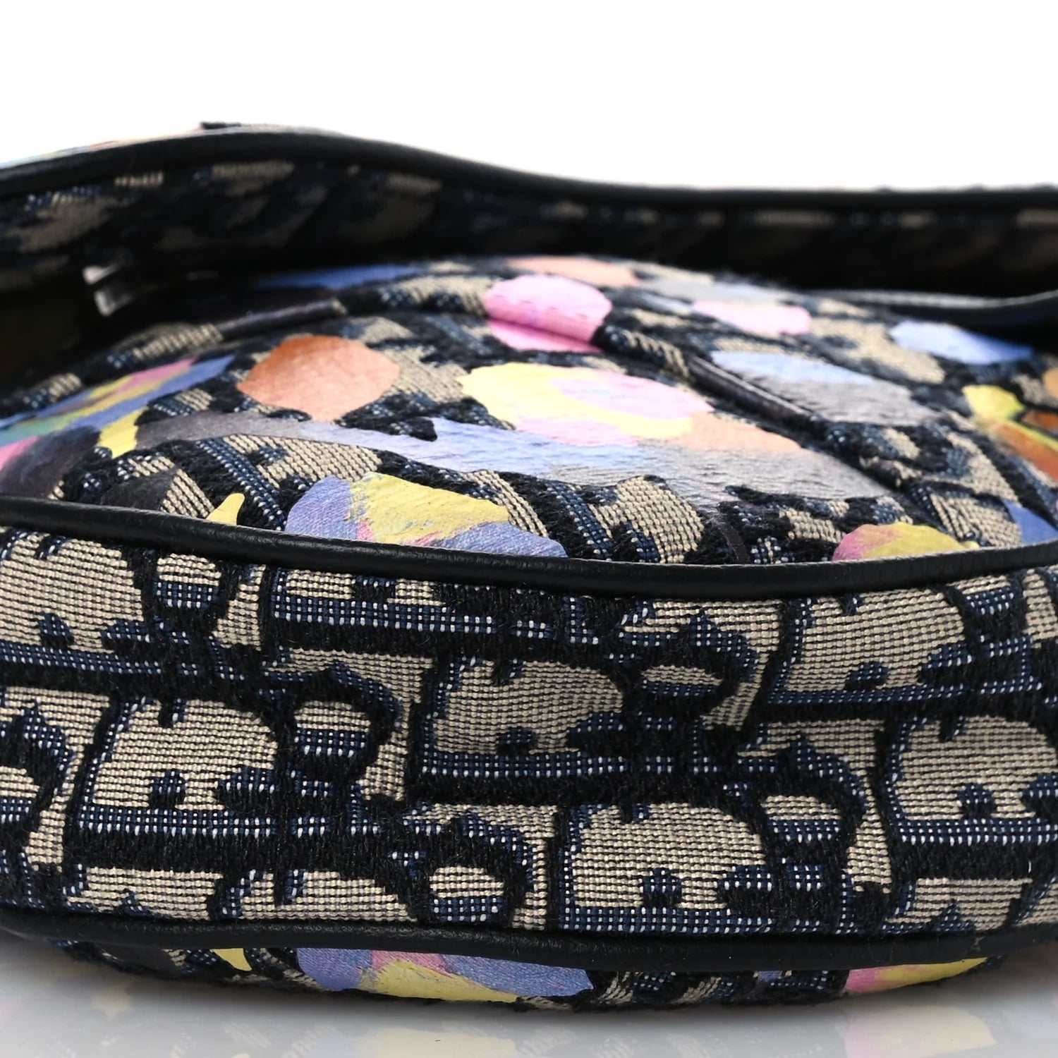 X ALEX FOXOTN Oblique Floral Print Mens Saddle Bag Blue Multicolor