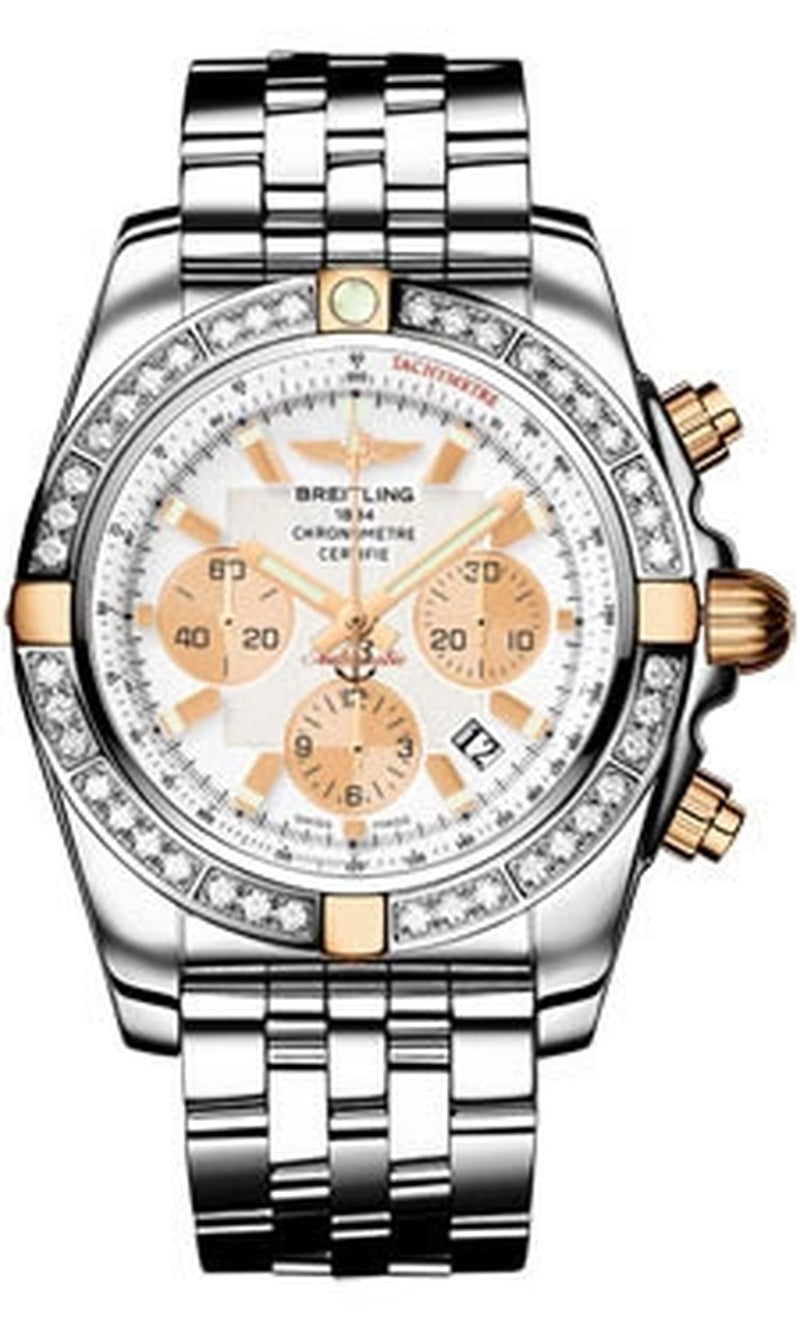 '- Chronomat 44 Two-Tone 40 Diamond Bezel - Pilot Steel Bracelet