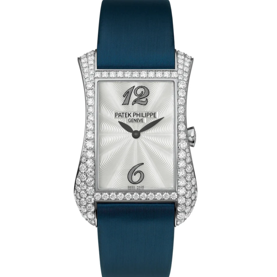 Patek Philippe 4972G-001 Gondolo 27.4mm x 39.7mm White Mother-Of-Pearl Guilloche Dial White Gold