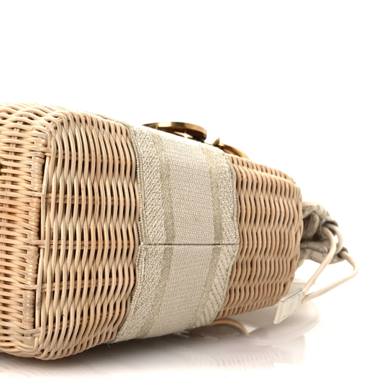 Wicker Oblique Medium Lady Dior Bag Beige