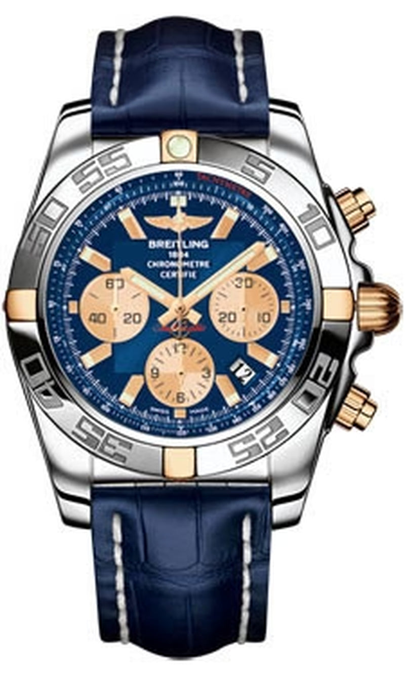 '- Chronomat 44 Two-Tone Polished Bezel - Croco Strap