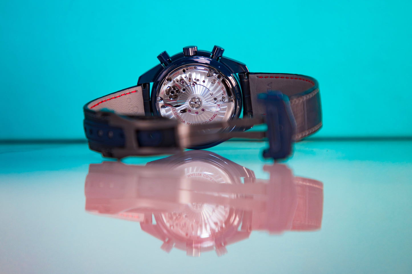 Omega Speedmaster  Moonphase  Blue Dial 44.25 mm  Blue ceramic Strap 304.93.44.52.03.001