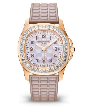Patek Philippe Aquanaut Luce Haute Joaillerie Rose Gold Diamonds Mother of Pearl Beige Diamond Dial 5072R-001