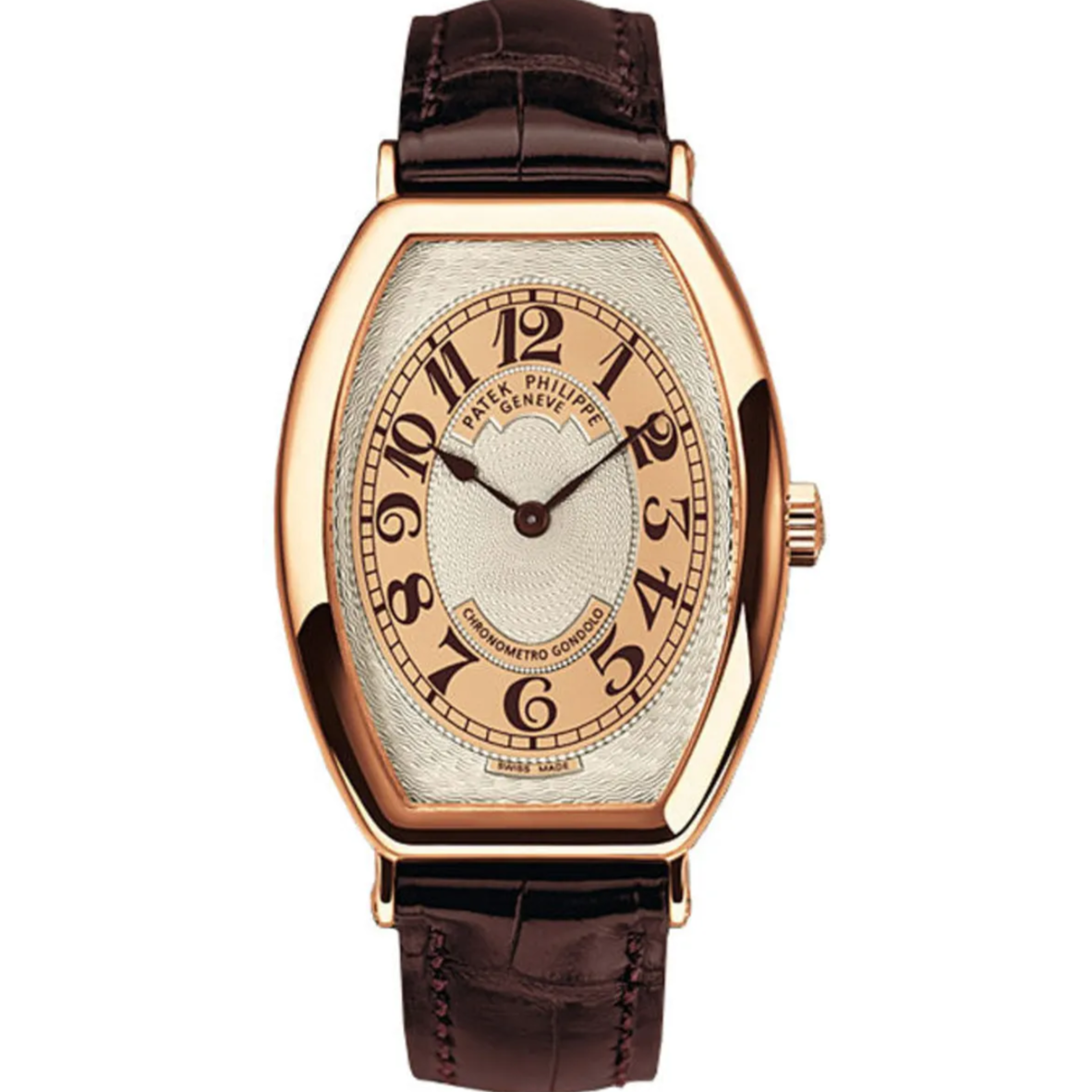 Patek Philippe 5098R-001 Gondolo 38mm Silver and Brown Dial Rose Gold