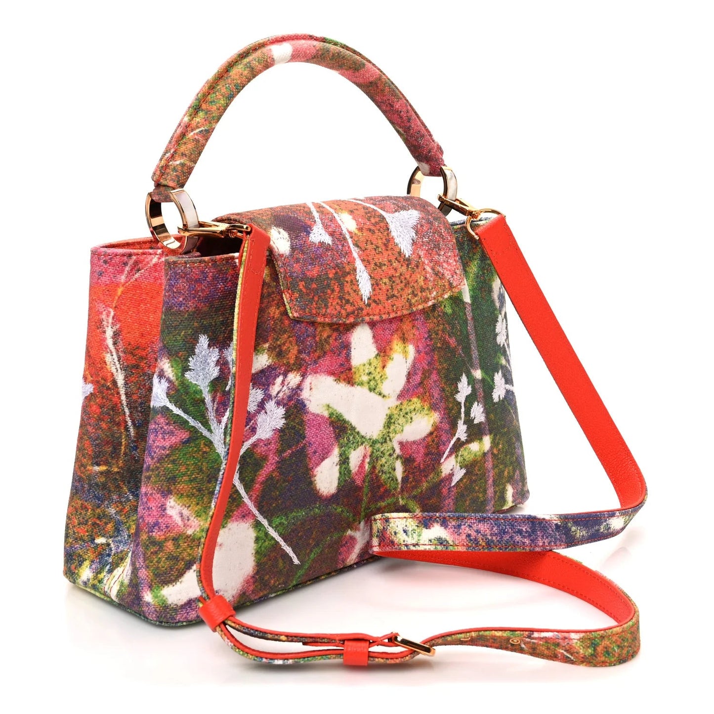 X SAM FELLS Canvas Embroidered Arty Capucines PM Multicolor