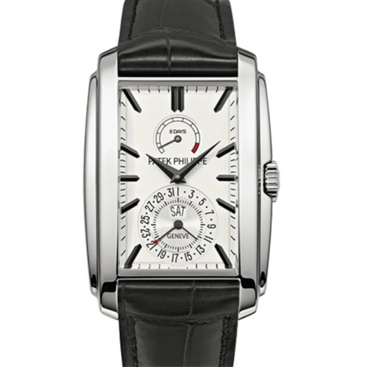 Patek Philippe 5200G-010 Gondolo 46.9mm x 32.4mm Silver White Dial White Gold