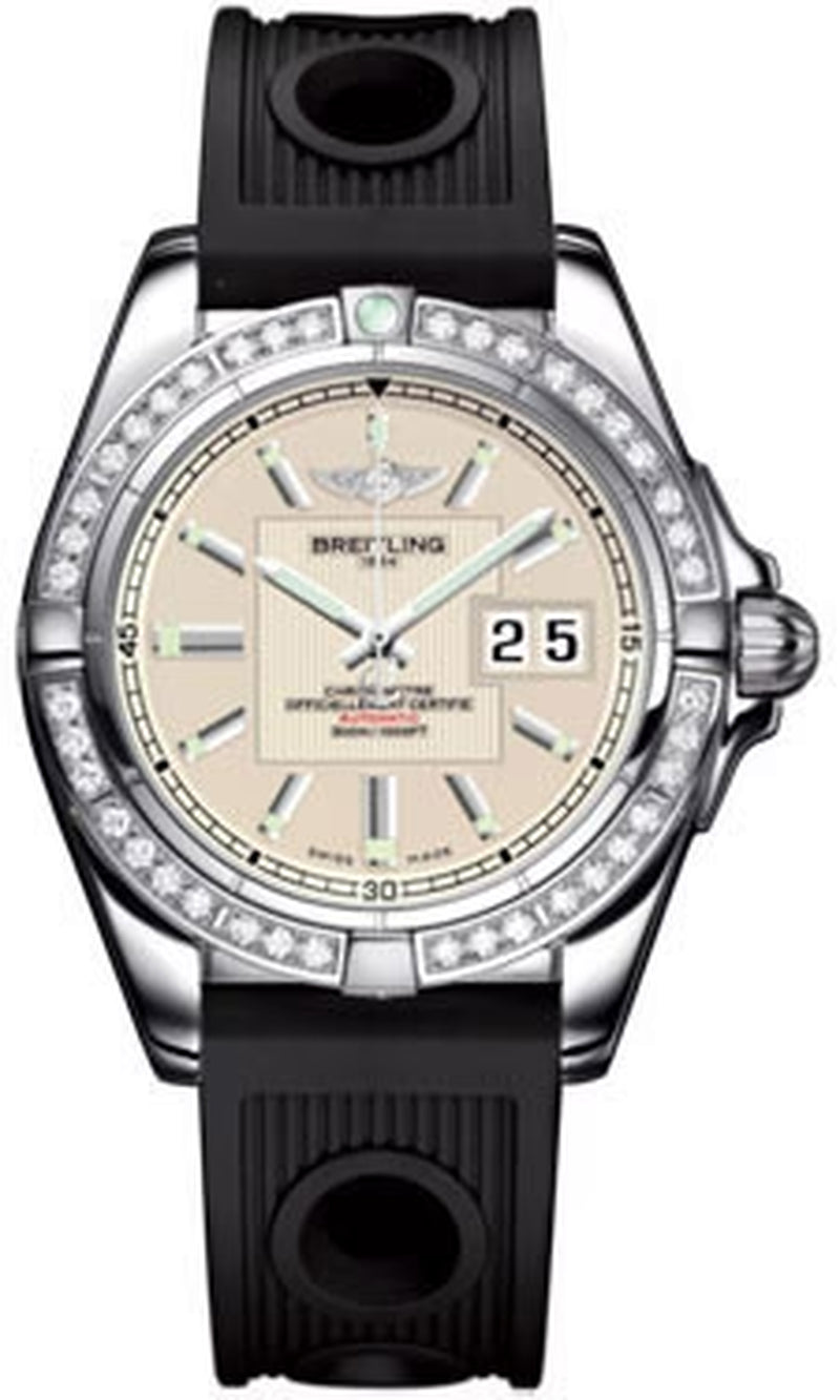 '- Galactic 41 Stainless Steel - Diamond Bezel - Ocean Racer Strap