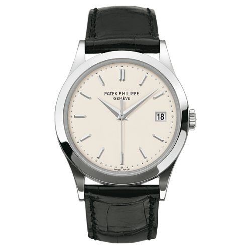 Patek Philippe 5296G-010 Calatrava 38.5mm Opaline White Dial White Gold