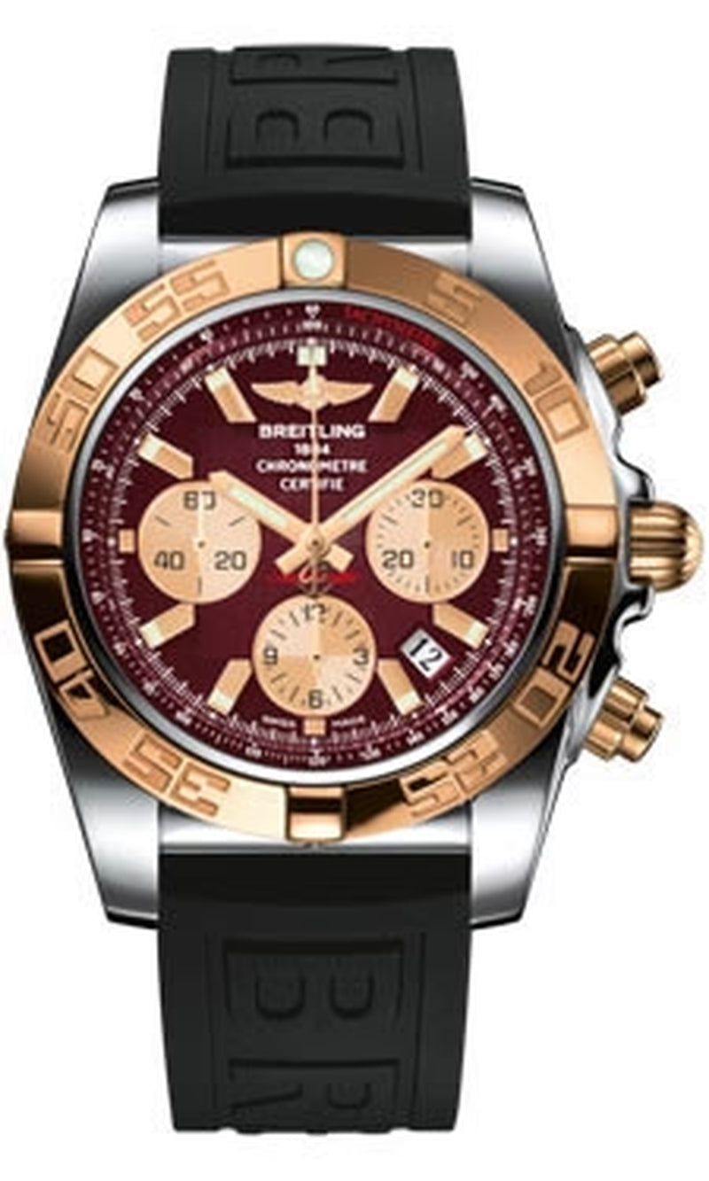 '- Chronomat 44 Steel and Rose Gold Polished Bezel - Diver Pro III Strap