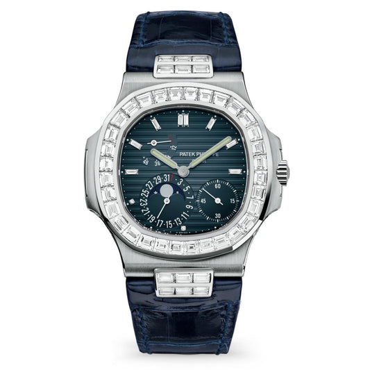 Patek Philippe Nautilus 40mm Black Blue Dial White Gold 5724G-001