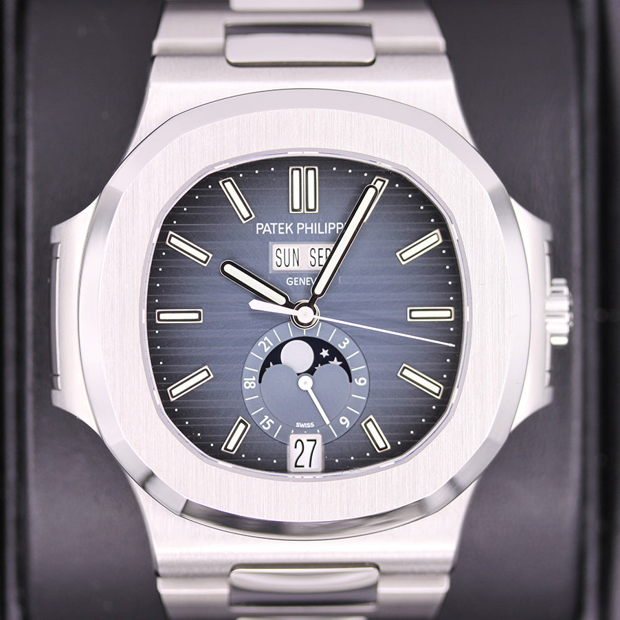 Patek Philippe Nautilus Annual Calendar Moon Phase 40mm 5726-1A-014 Blue Dial Pre-Owned