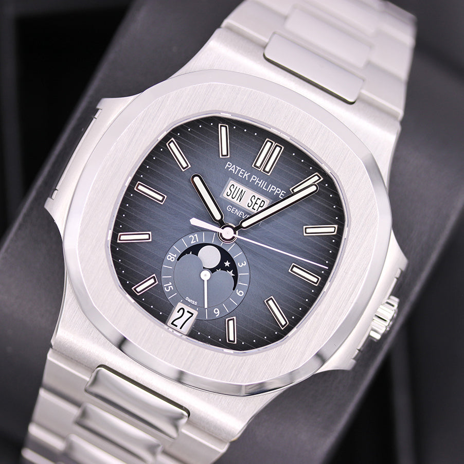 Patek Philippe Nautilus Annual Calendar Moon Phase 40mm 5726-1A-014 Blue Dial Pre-Owned