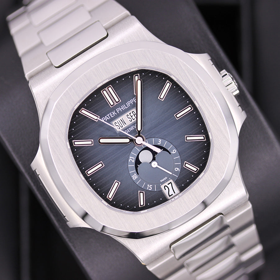 Patek Philippe Nautilus Annual Calendar Moon Phase 40mm 5726-1A-014 Blue Dial Pre-Owned