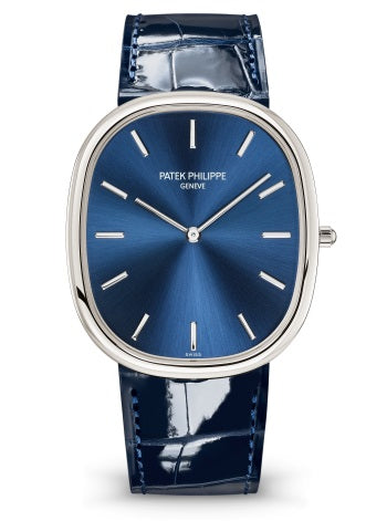 Patek Philippe Golden Ellipse Platinum Blue Dial 5738P-001