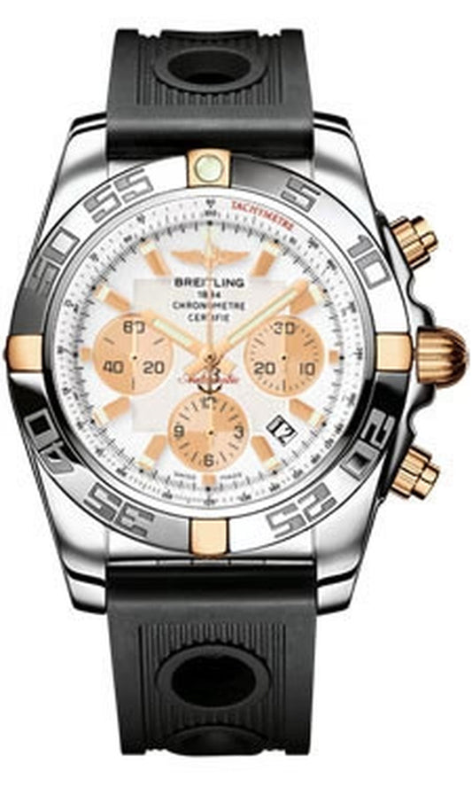 '- Chronomat 44 Steel and Rose Gold Polished Bezel - Ocean Racer Strap